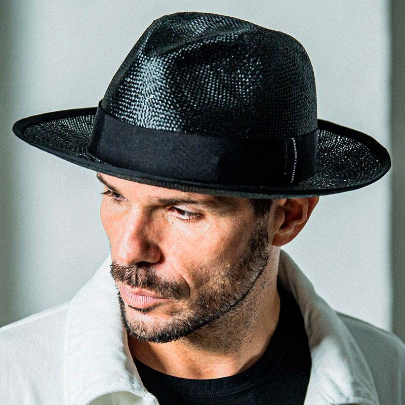 RESOUND CLOTHING リサウンドクロージング RC35-CAP-003 Stevie straw hat ブラック メンズ 中折れ ストローハット 2025年春夏 送料無料｜ユニークジーンストア