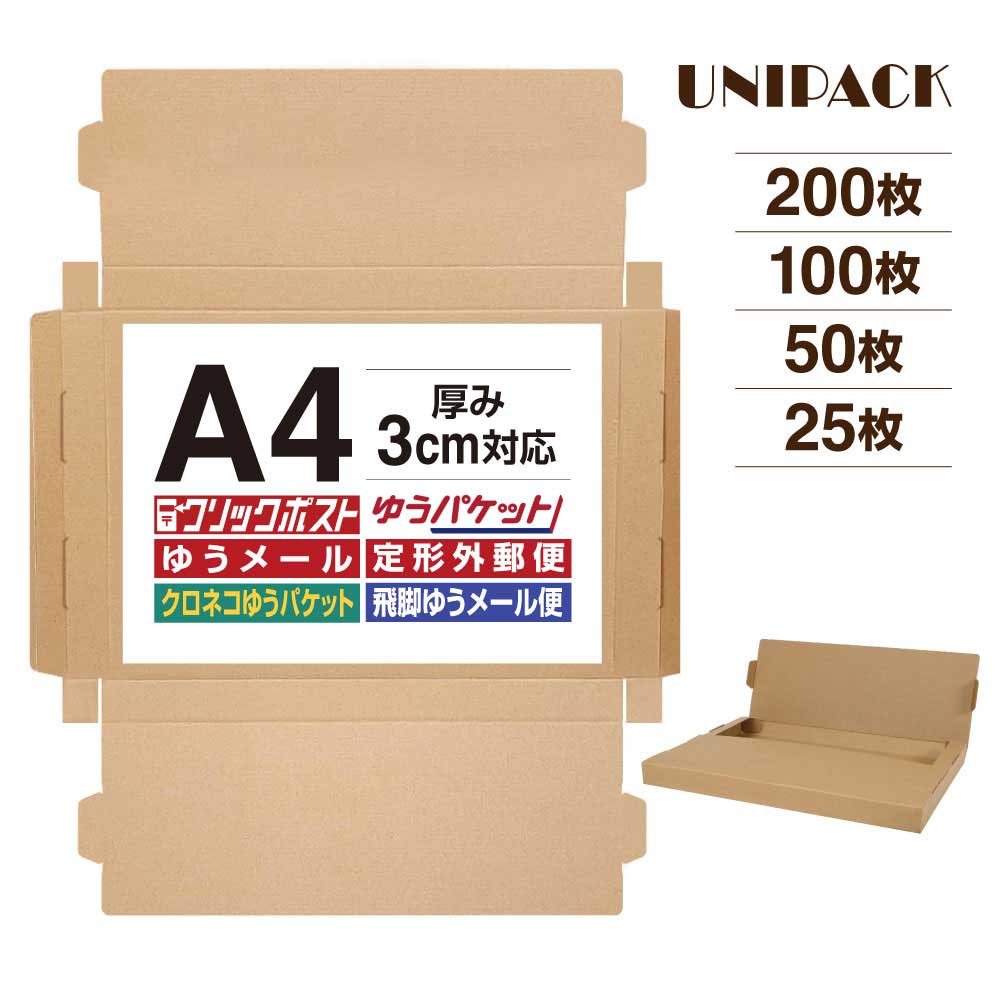 楽天市場】ネコポス ゆうパケット最大 クリックポスト対応 A4厚さ3cm 