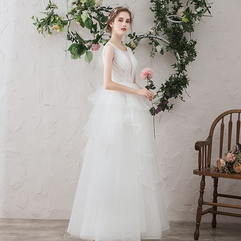 ウェディングドレス 前撮り ドレス 花嫁 ロングドレス 海外挙式 大きい シンプル ワンピース ブライダル パーティードレス フォーマルドレス 結婚式 成人式 披露宴 演奏会 発表会 ビーチフォト おしゃれ かわいい ふわふわ 森ガール セミオーダー 編み上げ Cgco Org