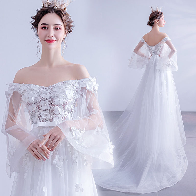 憧れの 海外挙式 花嫁 ウェディングドレス 二次会 前撮り フォト リゾートドレス 結婚式 ブライダル パーティードレス 高級感 ワンピース ビーチ フォト後撮り セミオーダー 大きい 小きい 海外挙式 ブライダル ロングドレス 前撮り ウエディングドレス 長袖 花嫁 A