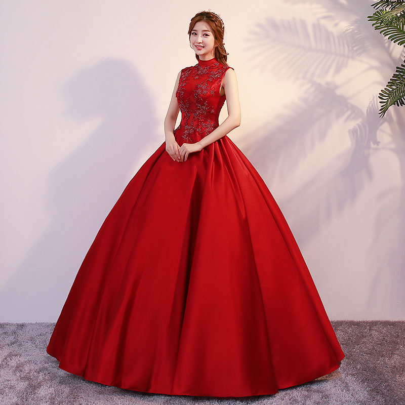 プリンセスドレス ウェディングドレス 演奏会 結婚式 二次会 新品 ウエディングドレス イブニングドレス 花嫁 パーティードレス 衣装 ロングドレス 発表会 謝恩会 演奏会用ドレス カラードレス 披露宴 大きいサイス カラードレス ステージ 衣装 レッド ロングドレス 花嫁