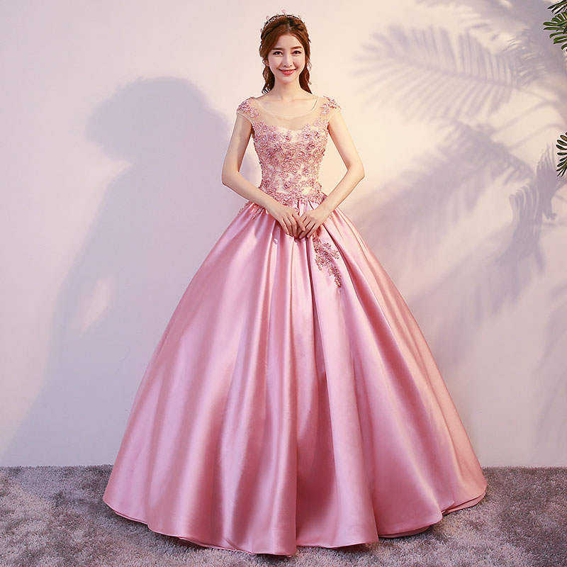 カラードレス プリンセスラインドレス ロングドレス ピンク ステージ