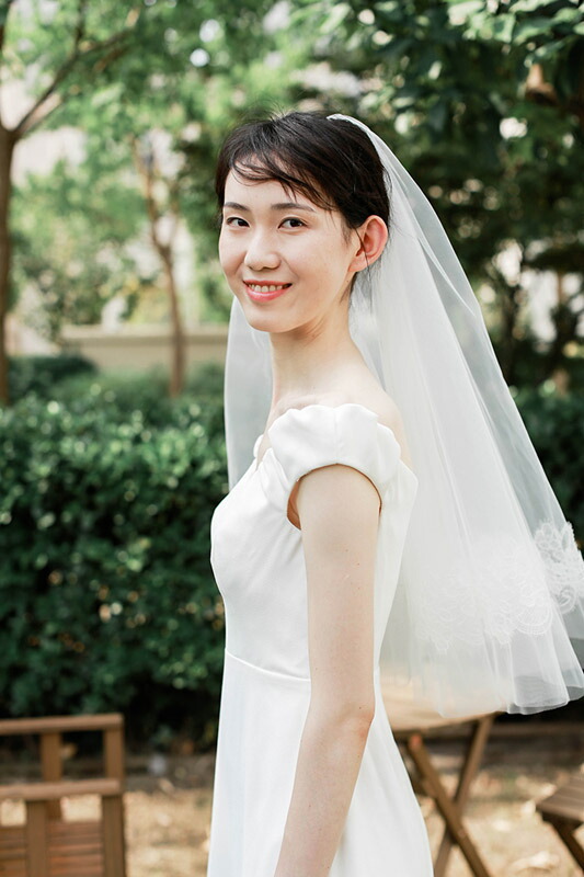 ブライダルベール 恋文 ウェディングベール 結婚式 披露宴 セミロング 手作りベール ベールダウン ベールアップ 淑女 レース付き オフホワイト ふんわり 優雅 ビンテージ 海外撮影 旅行結婚 撮影道具 Devils Bsp Fr