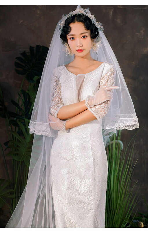 大特価放出 ブライダルベール 豪華ベール ロイヤル マリアベール ロングベール ベールアップ ベールダウン プリンセス 髪飾り ウエディングベール 刺繍付き 3メーター 結婚式 お嬢様