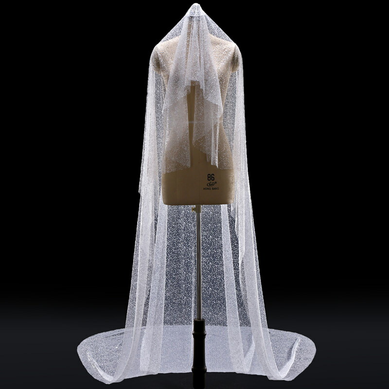 ロングベール 2メートル ウェディングベール プリンセス 結婚式 披露宴 スパンコール 手作りベール キラキラ スパンコール 3m プリンセス ベールアップ オフホワイト 優雅 ビンテージ 海外撮影 旅行結婚 撮影道具 3m 300cm Unique Weddingsブライダルベール 花嫁 上品