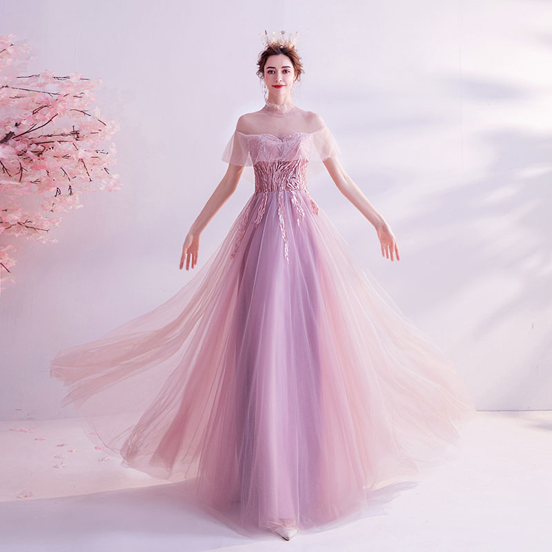 二次会 結婚式 パーティードレス Dress カラードレス 花嫁 ピアノ司会 演奏会 フォーマルドレス コンサート イブニングドレス ロングドレス 謝恩会 ウェディングドレス 結婚式 発表会 披露宴 大きいサイス カラードレス パーティードレス 半袖 レディース ピンク