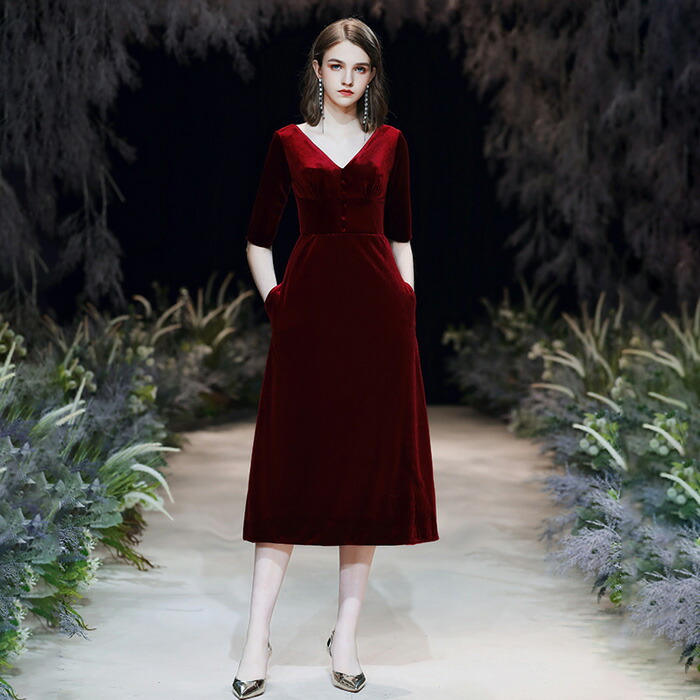 高い素材 楽天市場 ロングドレス カラードレス 半袖 前撮り パーティードレス 花嫁 フォーマルドレス レッド 結婚式 ミニドレス 海外挙式 カクテルドレス 赤 海外撮影 イブニングドレス Vネック 二次会 優雅 後撮り セミオーダー ファスナー Unique Weddings 公式