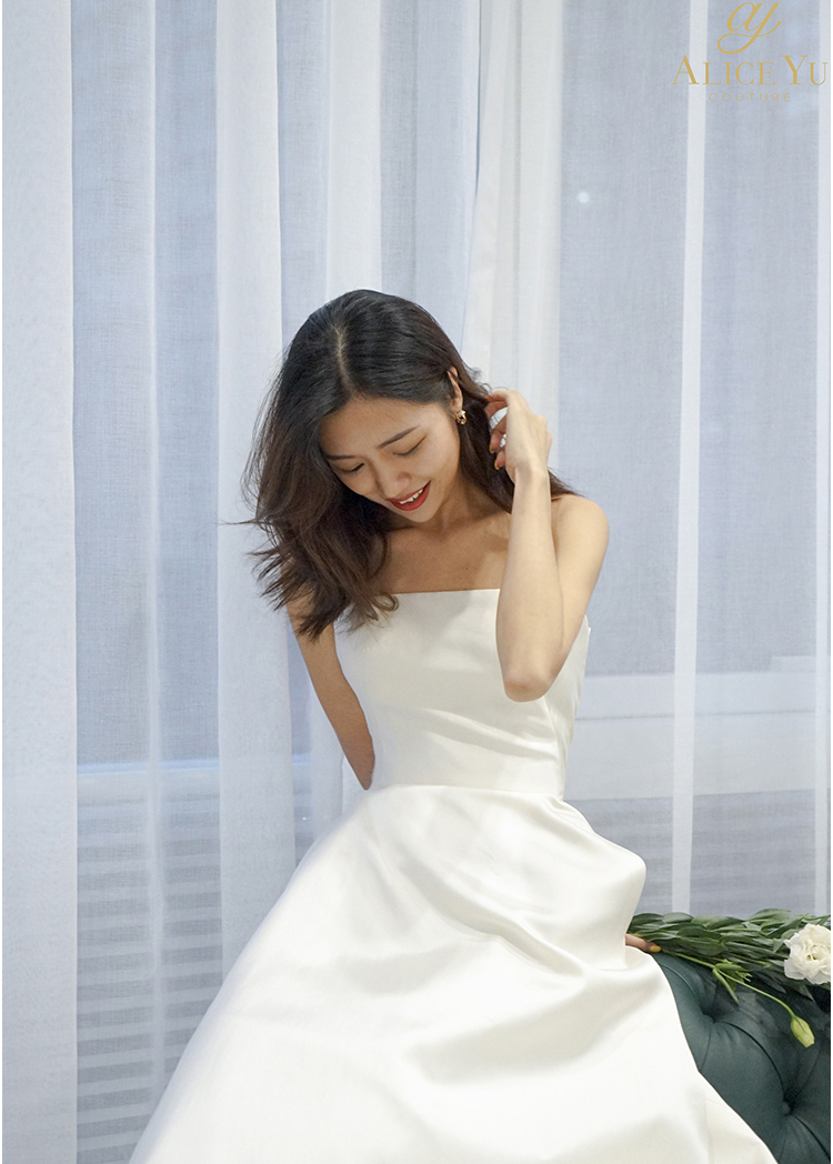 新品ウエディングドレス リボン オフショルダー 韓国 11〜13号 品質が