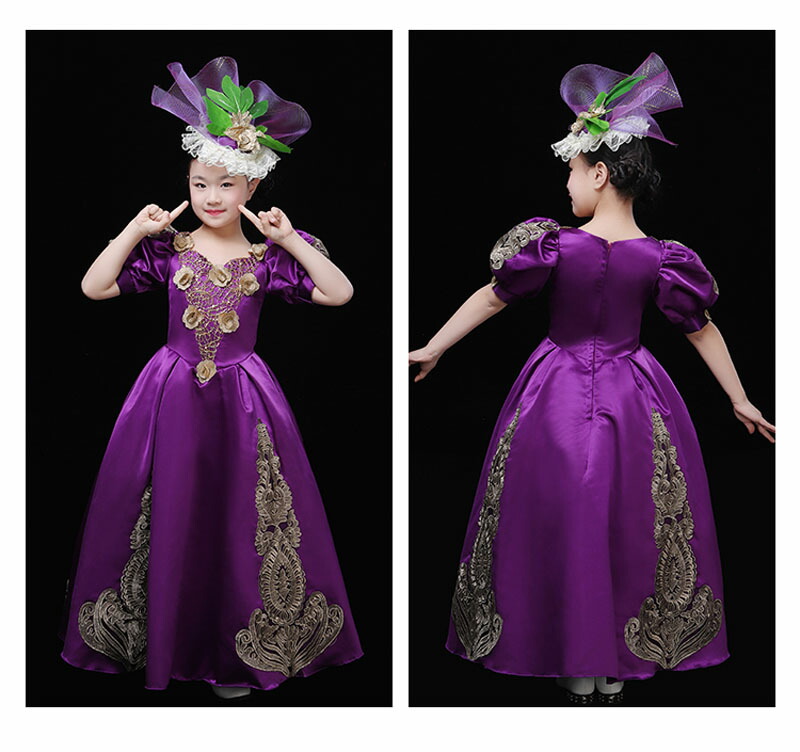 送料無料コスプレ衣装キッズ中世ヨーロッパ風王族服宮廷お姫様ドレスロングドレスステージ衣装仮装パーティー洋風ドレスワンピース半袖可愛い子供ドレス現代演劇服装学園祭文化祭誕生日プレゼント110120130140オーダーメイド