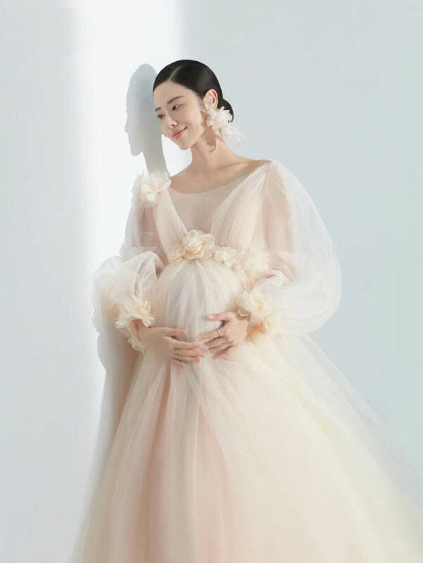 マタニティドレス ワンピース 写真撮影 シースルードレス 高級感