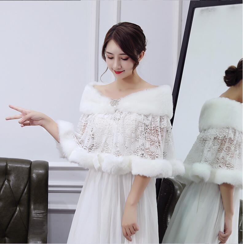 ウエディングショールブライダルケープ冬のケープパーティーショール編み上げ肩掛け花嫁ウエディングドレスショールオフホワイト結婚式姫系/姫風ウエディング肩掛けブライダルショール成人式二次会演奏会着痩せ暖かい学園祭