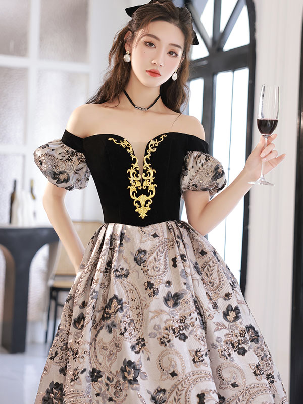 華燭の典御召しもの ウェディングドレス 色つや御召しもの カクテル御召しもの ロング御召しもの 寄りあい御召しもの 告げ知らせる会御召しもの 掻きならす会 上演御召しもの 逢魔が時御召しもの 成年者 花柄 オフショルダー レトロ 成年者式 卒式 華燭の典 二次会 交歓会 音楽会 花嫁御寮 前撮り 後撮り