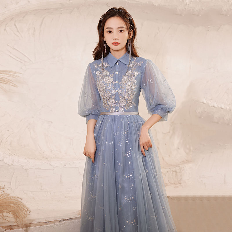 カラードレス ファスナー ステージドレス 長袖 華ドレス 披露宴 ロングドレス 刺繍 Aラインドレス ミニドレス wedding dress 発表会 パーティードレス イブニングドレス 撮影 結婚式 ハネムーンフォト 二次会 花嫁 フォーマルドレス オーダーメイド可能