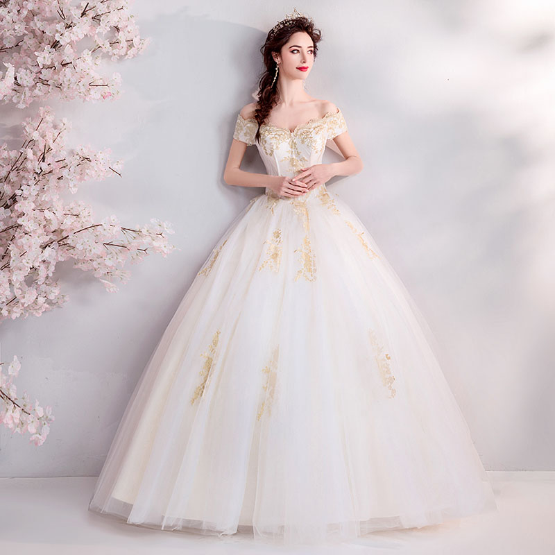 レディースファッション ウエディングドレス 大特価 結婚式 お嬢様 オフショルダー ロングドレス ワンピース ブライダル Dress Wedding 二次会 花嫁 ウエディングドレス 前撮り セミオーダー 編み上げ パーティードレス 海外挙式 後撮り