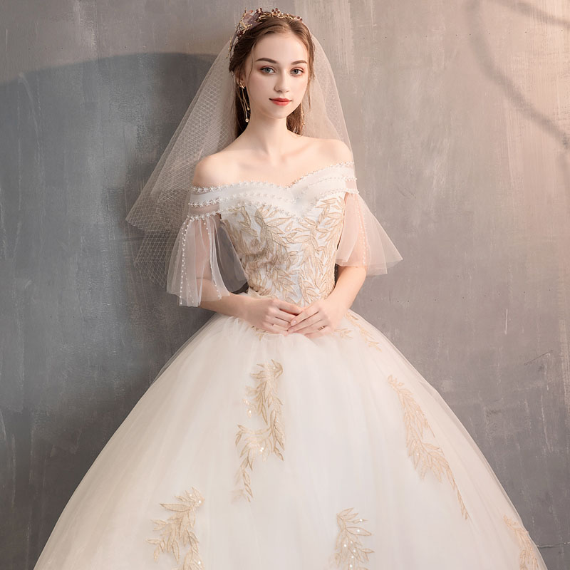 高い品質 楽天市場 ウェディングドレス 半袖 Wedding Dress ウエディングドレス プリンセスライン 結婚式 花嫁 ブライダル ロングドレス オフショルダー 披露宴 二次会 挙式 セミオーダー 編み上げ Unique Weddings 即日出荷 Dfilogistics Co Id