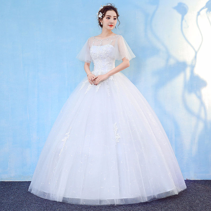 ウェディングドレス 二次会 ロングドレス 袖あり 結婚式 花嫁 パーティードレス プリンセスラインドレス 半袖 手縫い フォーマルドレス ブライダル 前撮り 披露宴 撮影 食事会 大きいサイズ 着痩せ 編み上げ おしゃれ wedding dress オーダーメイドも可能｜unique weddings