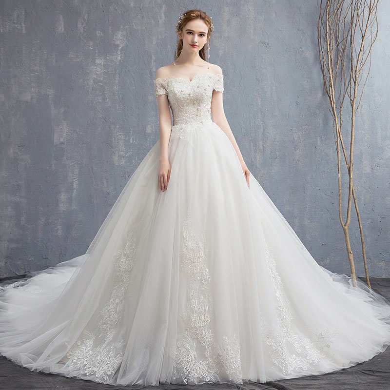 ウェディングドレス 二次会 花嫁 プリンセスラインドレス 結婚式 手縫い プリンセスラインドレス 大きいサイズ エレガント 編み上げタイプ フォーマルドレス ブライダル 前撮り 披露宴 お呼ばれ 食事会 撮影 トレーンタイプ wedding dress ハネムーンフォト