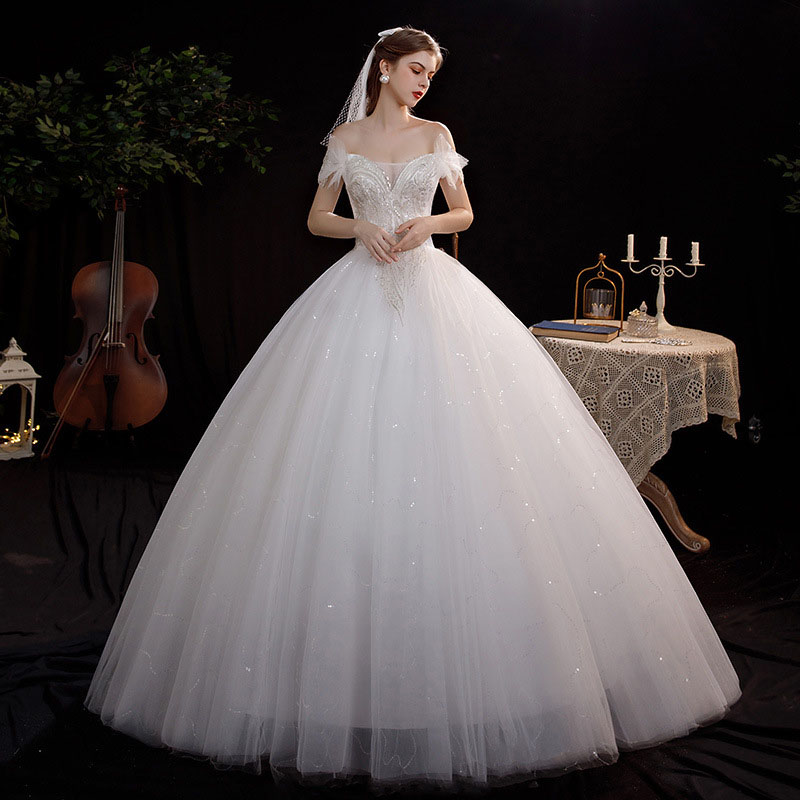 ウェディングドレス 二次会 プリンセスラインドレス 結婚式 花嫁 ロングドレス エレガント 手縫い フォーマルドレス ブライダル 前撮り パーティードレス 高級感 編み上げ 披露宴 撮影 食事会 大きいサイズ オフショルダー セクシー 撮影 ハネムーンフォト