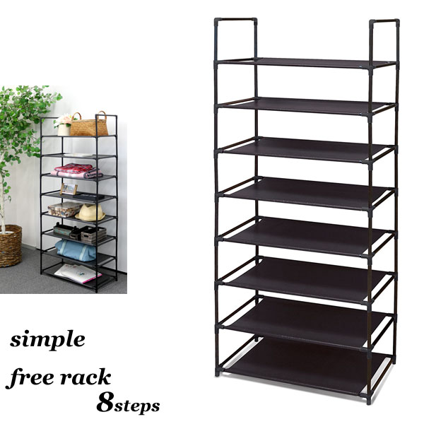 楽天市場】8段収納マルチラック スリッパラック・衣類ラックリビング