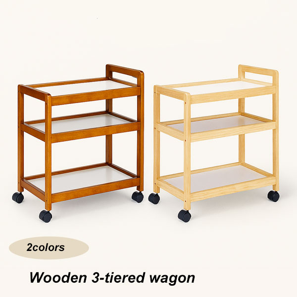 楽天市場】木製2段ワゴン キャスター付き BNN-2M(NA) ナチュラル