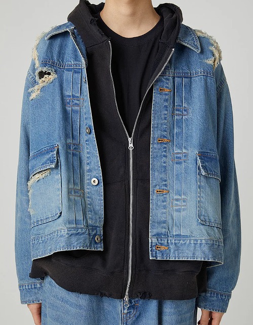 【POINT2倍】【DISCOVERED ディスカバード】 BORO DENIM BLOUSON｜INDIGO(2色) (トップス/アウター/24AW)