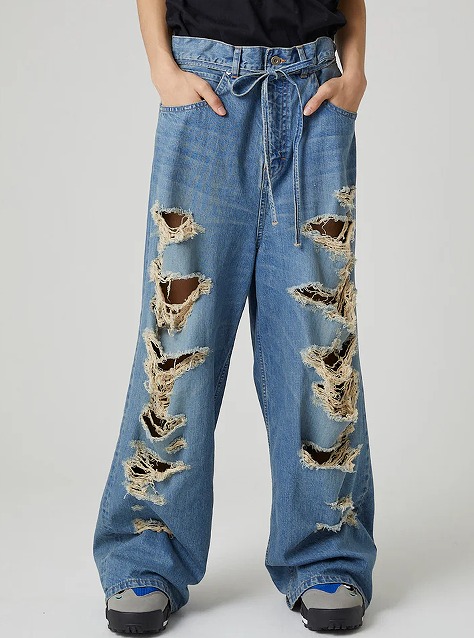 【POINT2倍】【DISCOVERED ディスカバード】 BORO DENIM PANTS｜INDIGO(2色) (ボトムス/パンツ/24AW)