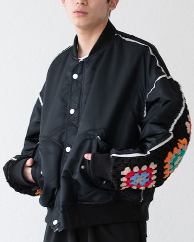 ■【POINT 3倍】【DISCOVERED/ディスカバード】 DISCOVERED CROCHET SLEEVE MA-1 （春物/中綿無し）(2色）（DC-CL-BL-05）(3色) (アウター/ジャケット/ブルゾン/ニット/MENS/UNISEX/2026SS/春物アウター)