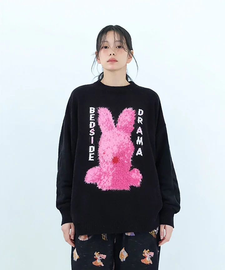 【POINT3倍】【26AW 先行受注】【BEDSIDEDRAMAベッドサイドドラマ】Pink Rabbit Wide Knit Sweater(BSD26AW-14) (2色） (/lady's/レディース/UNISEX/ユニセックス/26AW