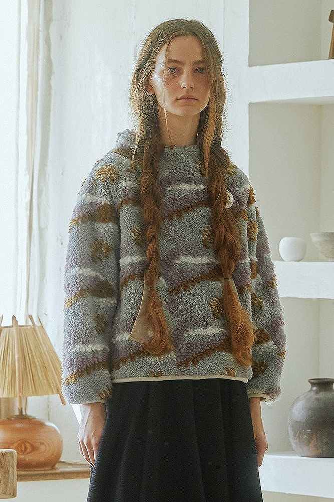 <br>【POINT2倍】【BEDSIDEDRAMAベッドサイドドラマ】bsd23AW-06<br>Forest Fleece JQ Pullover(2色)<br>(lady/レディース/UNISEX/ユニセックス/23AW)