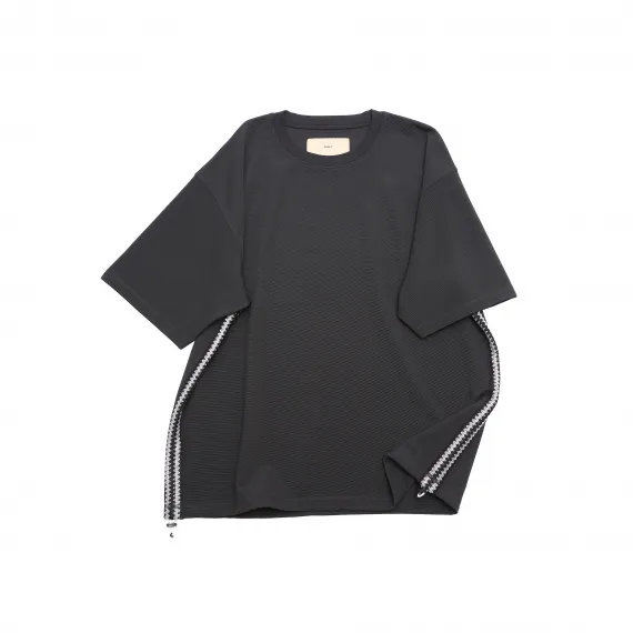 【POINT2倍】【QUOLT クオルト】SIDE-KNIT CUTSEW （CHARCOAL-GRAY/BLACK）