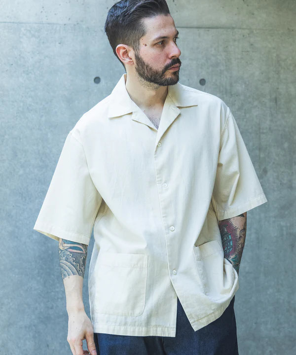 【POINT2倍】【MR.OLIVE檀那オリーブ】RINSE WASH 6薬局衡オンス SUPER LIGHT DENIM / SHORT/S SERVICE SHIRT（M261127）（3色）（インディゴ｜黒いこと｜象牙色）