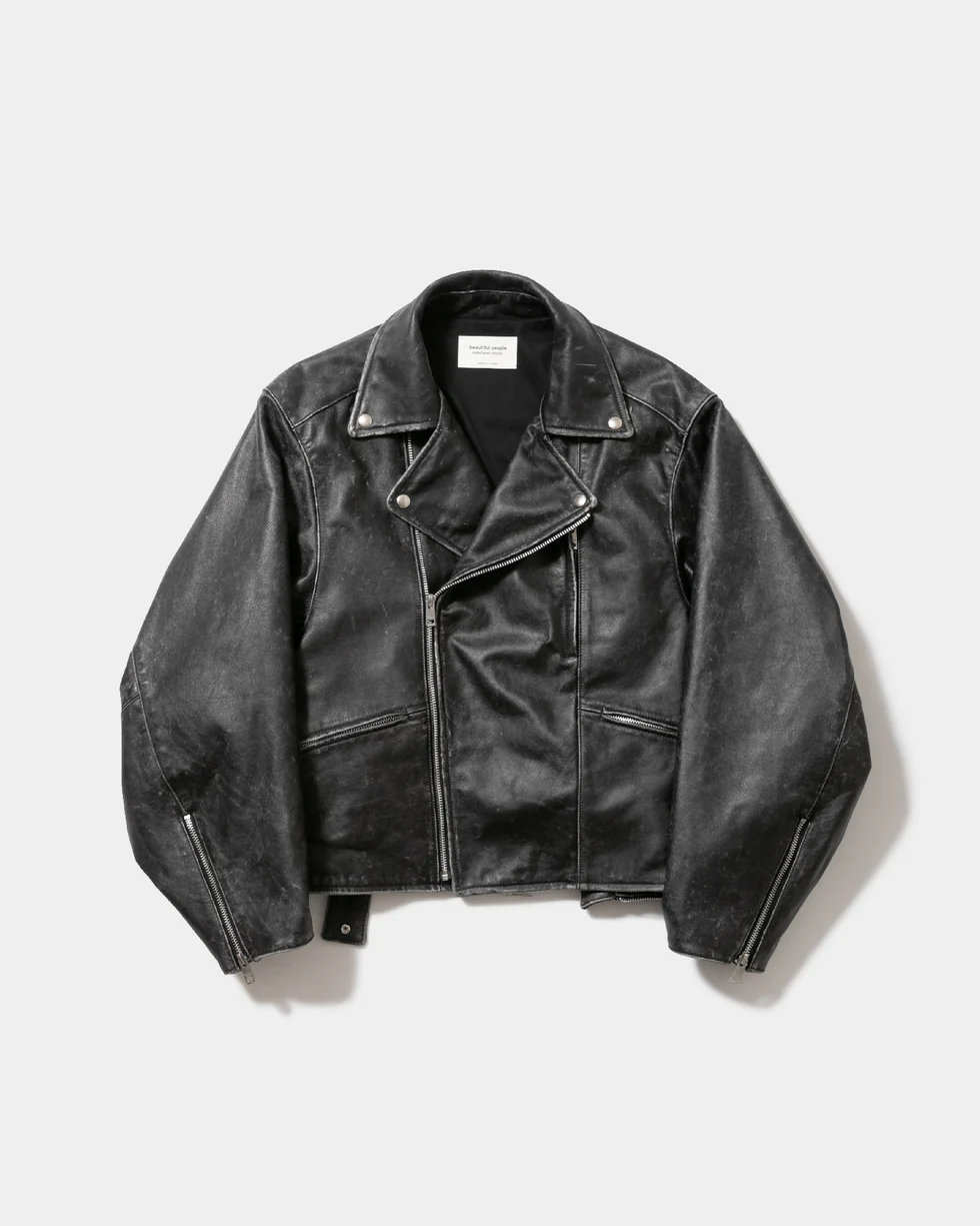 【beautiful people / ビューティフルピープル】double-end stone wash leather jacket（1545402003）（2色）