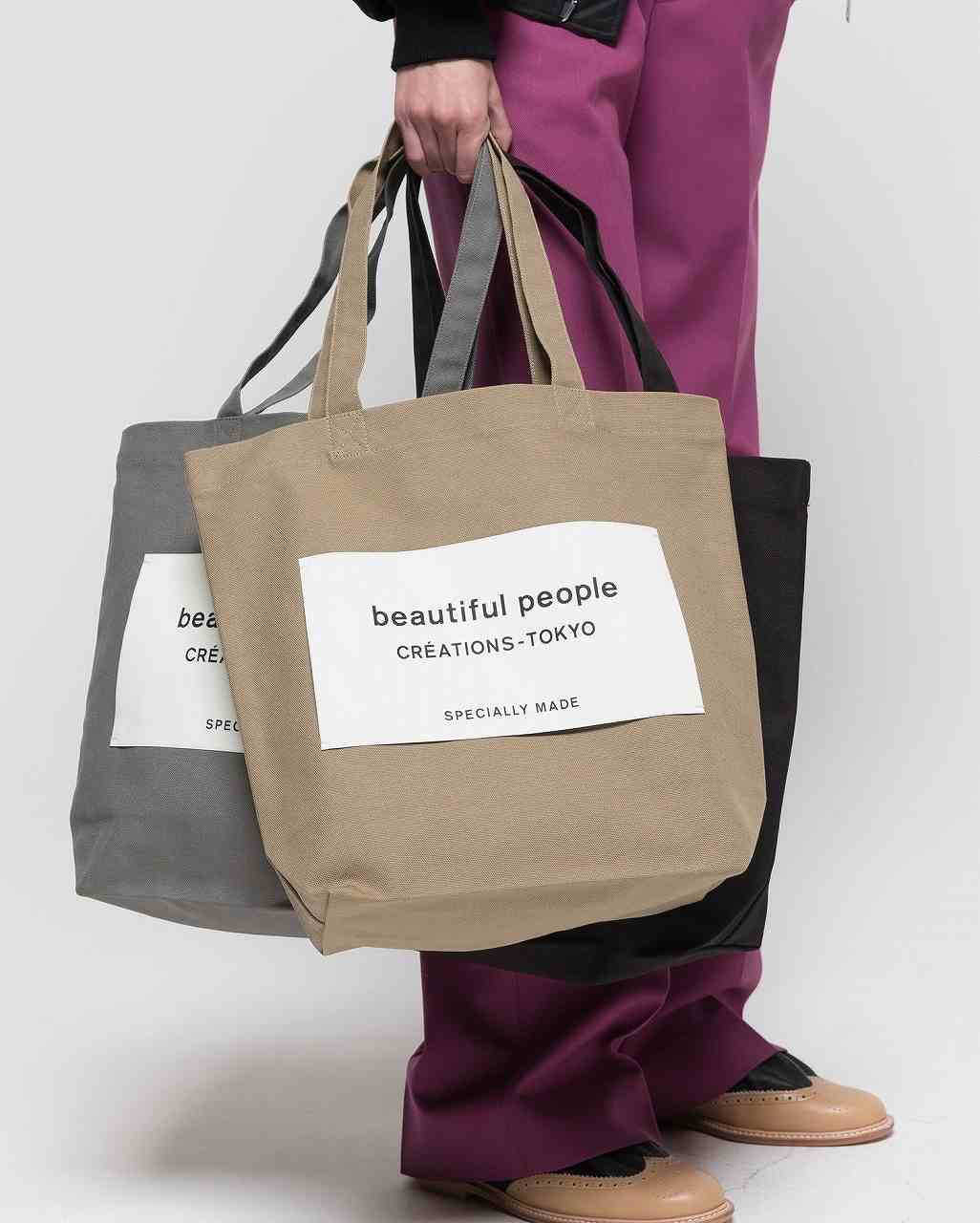 【百貨店SALE】【即納】【POINT２倍】【beautiful people / ビューティフルピープル】SDGs name tag tote bag/7345511901（トートバック）（3種）