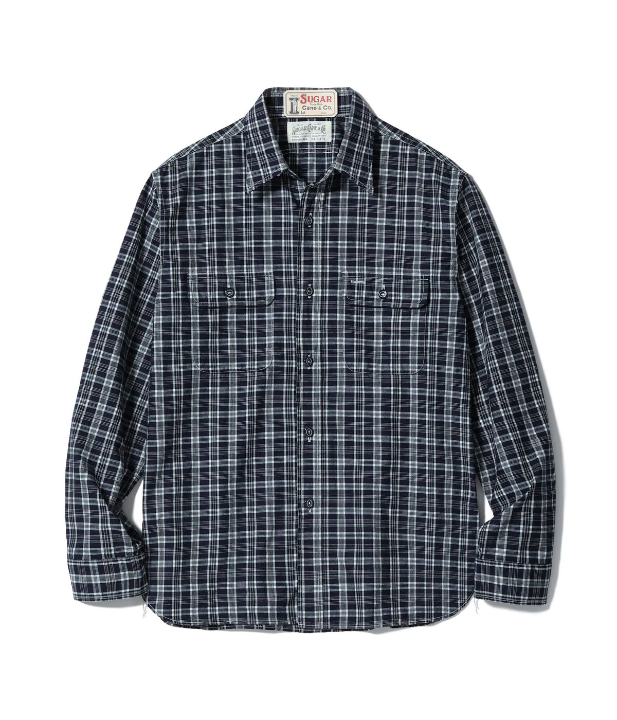【POINT3倍】【SUGAR CANE /シュガーケーン】FICTION ROMANCE 4薬局衡オンス. INDIGO CHECK WORK SHIRT（SC29672 ）\u003cBR\u003e (アウター/上衣/MENS/VINTAGE/写し物/ビンテージ/LEVIS/リーヴァイズジーンズ)