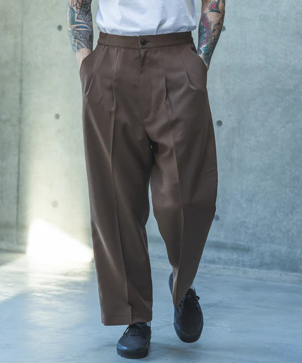 【POINT2倍】【MR.OLIVE檀那オリーブ】TROPICAL POPLIN / 2TACK WIDE EASY PANTS（M261121）（2色）
