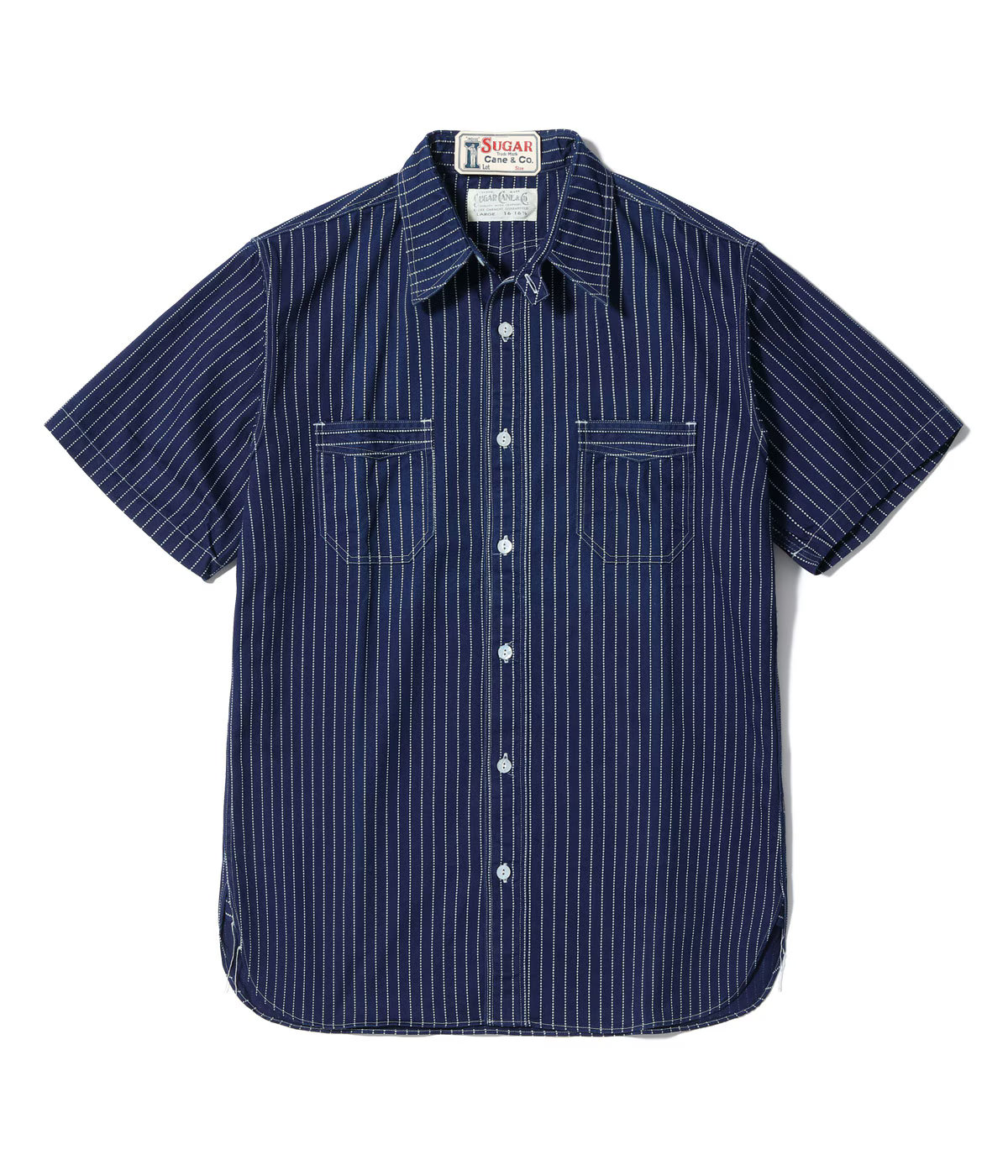 【POINT3倍】【SUGAR CANE /シュガーケーン】\u003cBR\u003e Lot No. SC36267 / FICTION ROMANCE 8.5薬局衡オンス. WABASH STRIPE WORK SHIRT (SHORT SLEEVE)\u003cBR\u003e (アウター/上衣/MENS/VINTAGE/写し物/ビンテージ/LEVIS/リーヴァイズジーンズ)