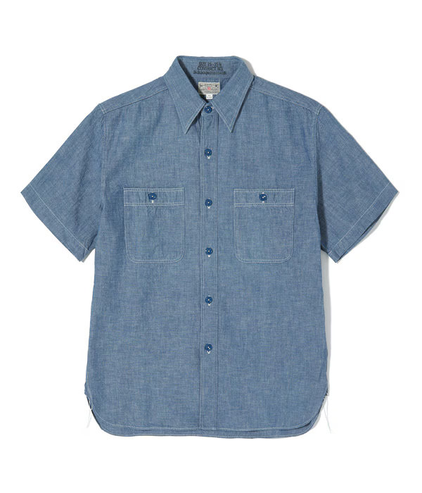 【POINT3倍】【BUZZ RICKSON'S バズリクソンズ】Lot No. BR35856 / BLUE CHAMBRAY WORK SHIRT (SHORT SLEEVE)(アウター/ジャケット/MENS/VINTAGE/レプリカ/ビンテージ/LEVIS/リーバイス、1ST、first)｜UNIT