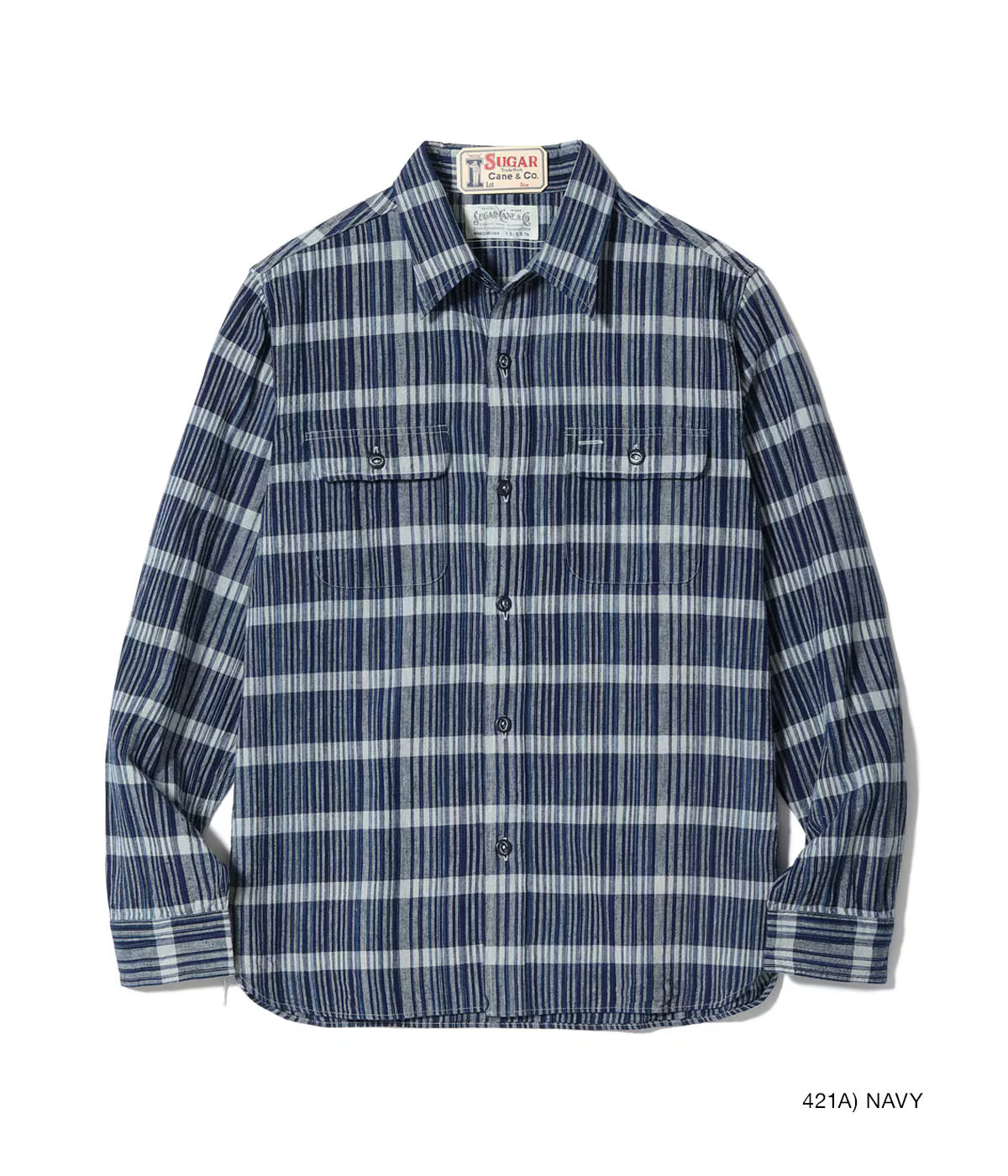 【POINT3倍】【SUGAR CANE /シュガーケーン】SC29591\u003cBR\u003eFICTION ROMANCE 5薬局衡オンス. INDIGO CHECK WORK SHIRT\u003cBR\u003e (アウター/上衣/MENS/VINTAGE/写し物/ビンテージ/LEVIS/リーヴァイズジーンズ)