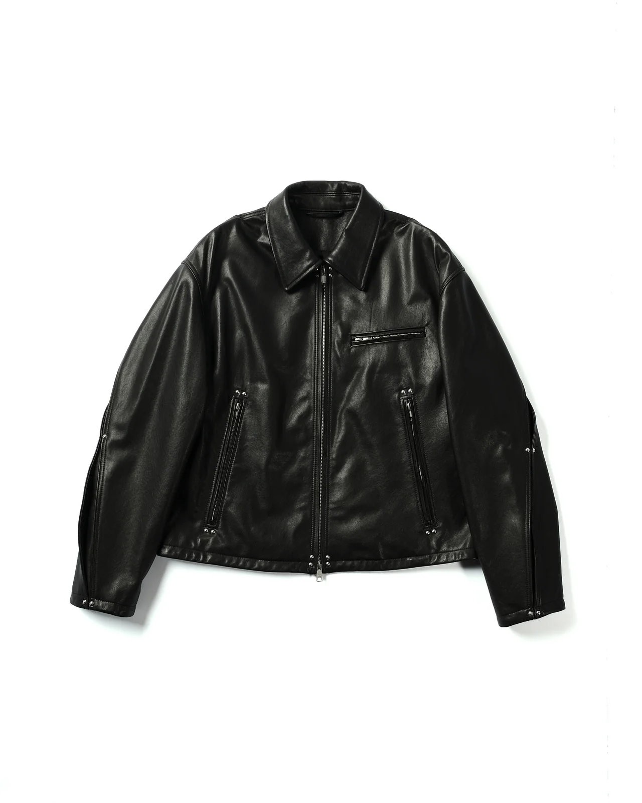 【POINT5倍】【WIZZARDウィザード】 STUDDED MOTION PLEAT LEATHER JACKET（レザージャケット）（2色）(パンツ/ボトムス/26SS)｜UNIT