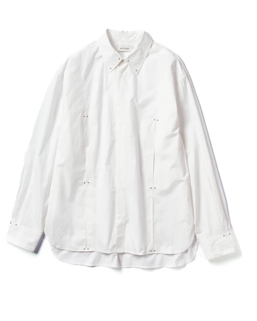 【POINT3倍】【WIZZARDウィザード】 STUDDED MOTION PLEAT BROAD SHIRT （ブラック、ホワイト） (アウター/ジャケット/26SS) 21,384円