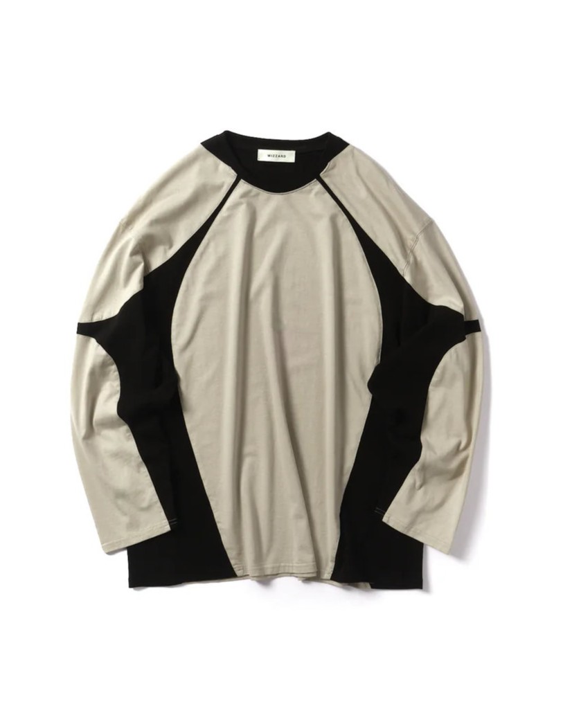 【POINT3倍】【WIZZARDはやりっ児】\u003cBR\u003eRIB PANELED L/S T-SHIRT\u003cBR\u003e(T-プルオーバー/トップス/26SS)
