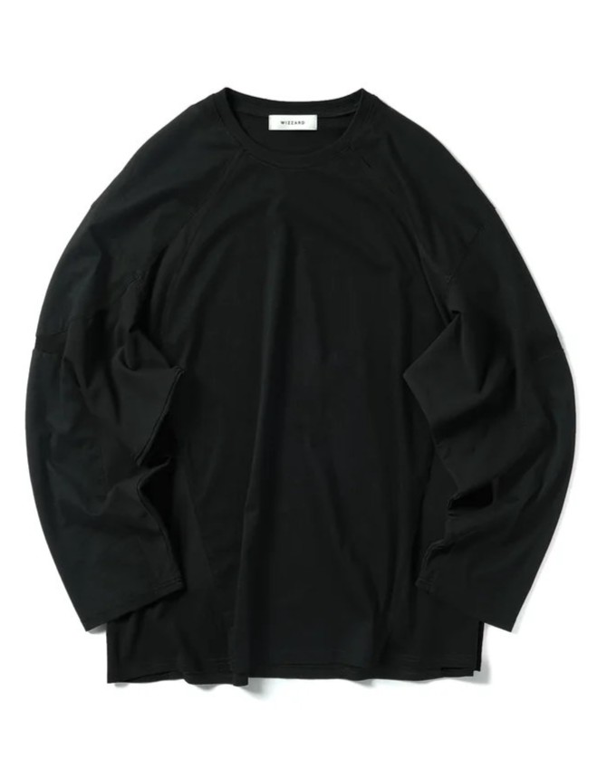 【POINT2倍】【WIZZARDはやりっ児】\u003cBR\u003eRIB PANELED L/S T-SHIRT\u003cBR\u003e(T-プルオーバー/トップス/26SS)