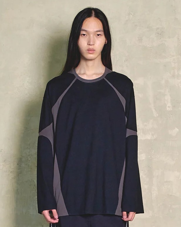 【POINT2倍】【WIZZARDはやりっ児】\u003cBR\u003eRIB PANELED L/S T-SHIRT\u003cBR\u003e(T-プルオーバー/トップス/26SS)