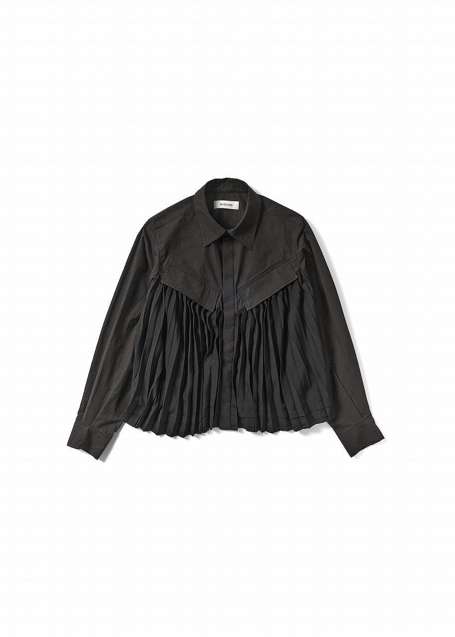 【POINT2倍】【WIZZARDウィザード】 BOYFRIEND PLEATS SHIRTS (トップス/シャツ/25SS)