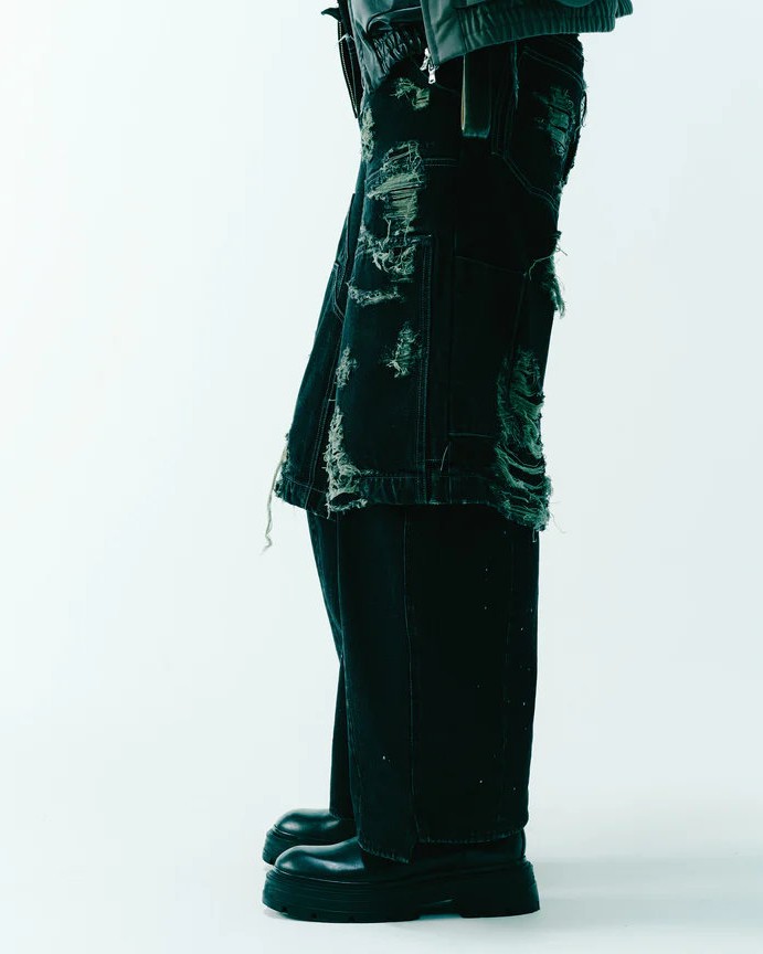 【即納】【POINT１０倍】【WIZZARD (ウィザード) LAYERED DENIM PANTS (W25AW-PA050) （2色）（2色） (パンツ,PANTS,ボトムス)