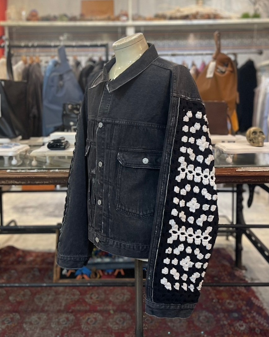 【POINT2倍】【DISCOVERED/ディスカバード】 CROCHET DENIM BLOUSON(2色） (アウター/ジャケット/ブルゾン/ニット/MENS/UNISEX)