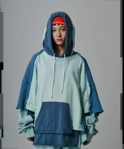【FACETASM ファセッタズム】【25AW】LAYERED HOODIE（3色）\u003cBR\u003e (汗水、パーカー、フーディー、プルオーバー/トップス/共同研究/UNISEX/25SS)\u003cBR\u003e