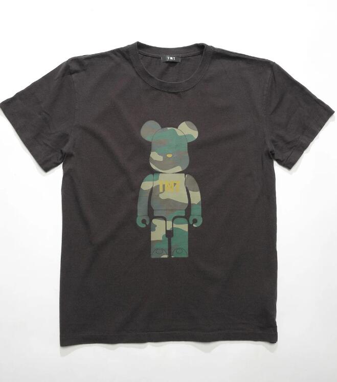 【TMTティーエムティー】 【TMT×BE@RBRICK】DRY COTTON JERSEY STANDARD S/S TEE (CAMOUFLAGE)（TCSS25BA02）(2色) (ベアブリック×TMTアメリカンジャージーTシャツ/Tシャツ/カットソー)