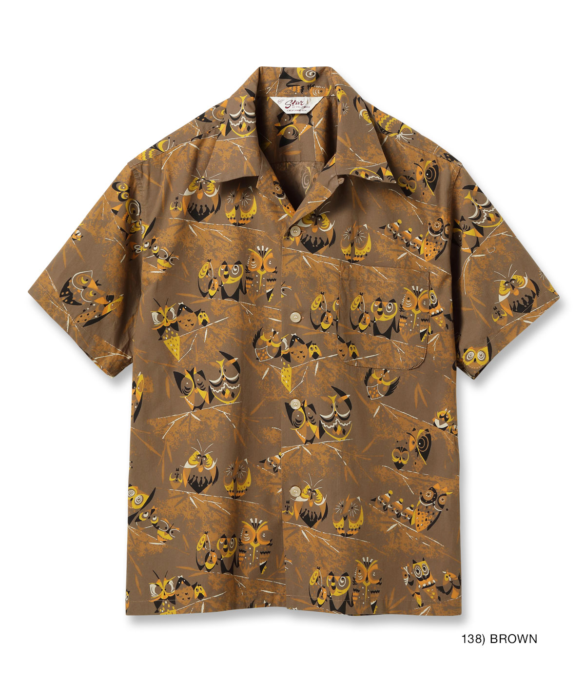 【POINT3倍】【STAR OF HOLLYWOOD】Lot No. SH39494 / TYPEWRITER COTTON OPEN SHIRT “OWL”