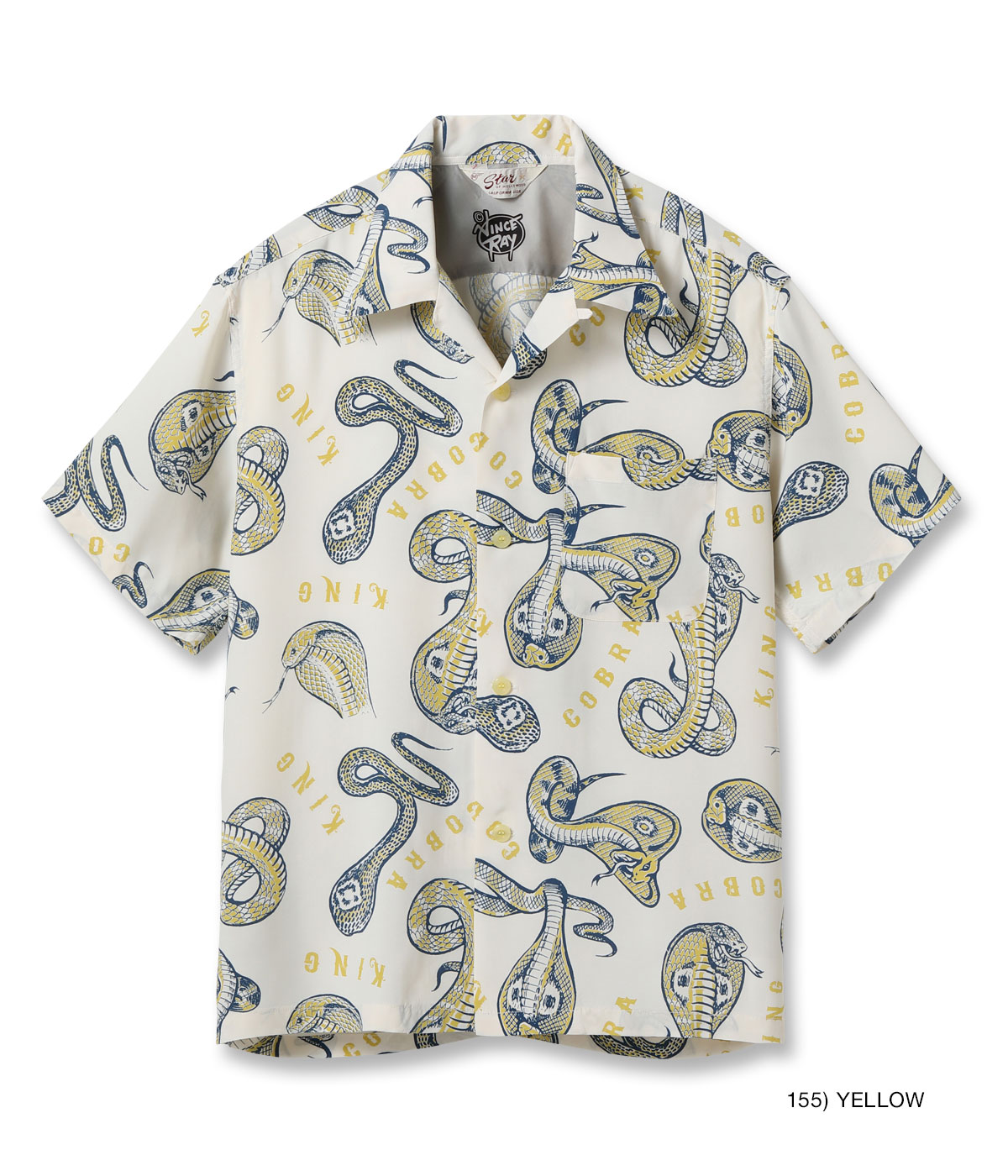 【POINT3倍】【STAR OF HOLLYWOOD】SH39488 / HIGH DENSITY RAYON OPEN SHIRT “KING COBRA” by VINCE RAY（GREEN）